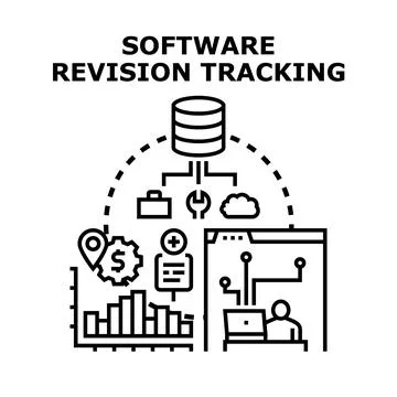 Software revision tracking and management system concept Stock Illustration