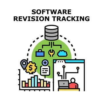 Software revision tracking and management system concept Stock Illustration