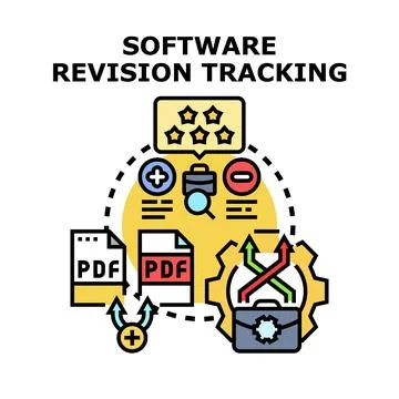 Software revision tracking for document version control Illustrazione stock