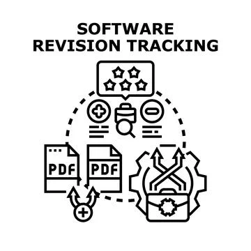 Software revision tracking for document version control Illustrazione stock