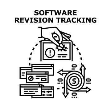 Software revision tracking system for project updates 库存插图
