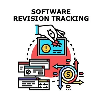 Software revision tracking system for project updates Illustrazione stock