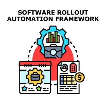 Software rollout automation framework concept illustration Stock Illustration