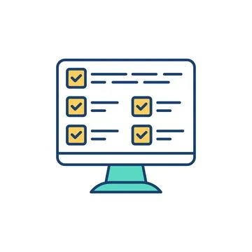 Software for scheduling RGB color icon Stock Illustration