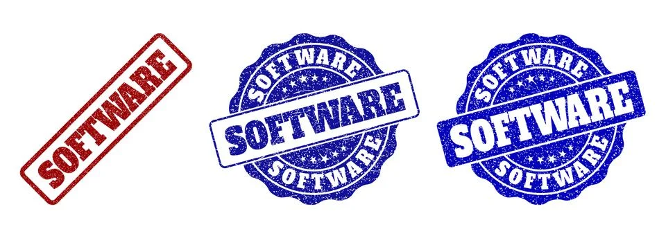 SOFTWARE Scratched Stamp Seals イラスト素材