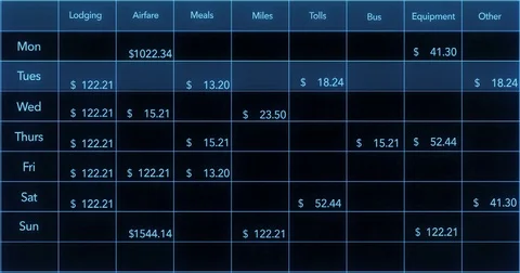 Software screen of business excel report for corner pin shots - V2 Future Versio Stock Footage 75431863