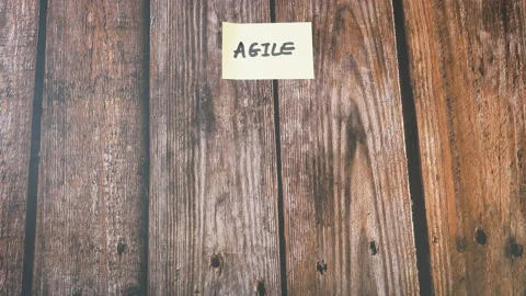 Software scrum agile board with paper task, agile software development method Stock Footage 138221384