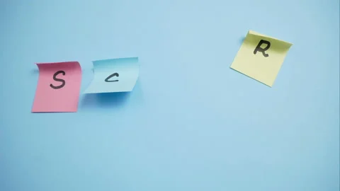 Software scrum agile board with paper task, agile software development method Stock Footage 144484931