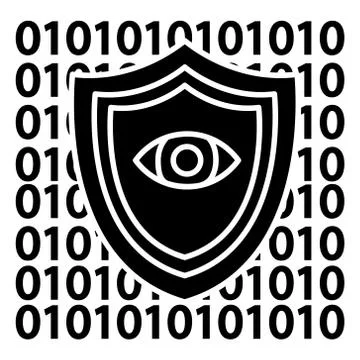 Software security - anti virus icon, vector illustration, black sign on isolated Illustrazione stock