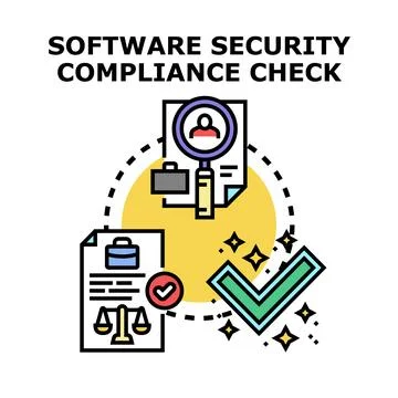 Software security compliance checking and data protection 库存插图