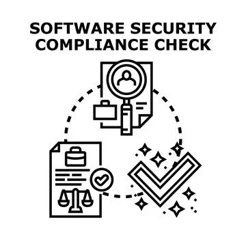 Software security compliance checking and data protection Illustrazione stock