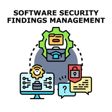 Software security findings management concept managing vulnerabilities イラスト素材