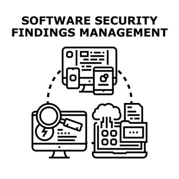 Software security findings management system concept Stock Illustration