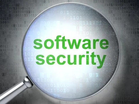 Software Security with optical glass Stock Illustration