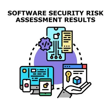 Software security risk assessment results concept Stock Illustration