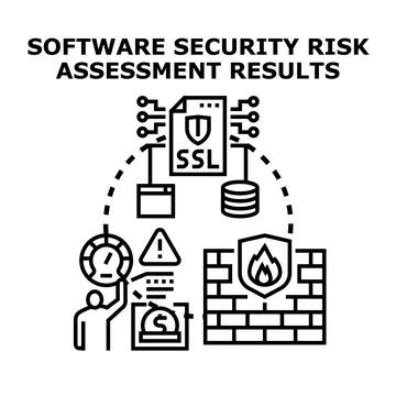 Software security risk assessment results concept illustration Stock Illustration