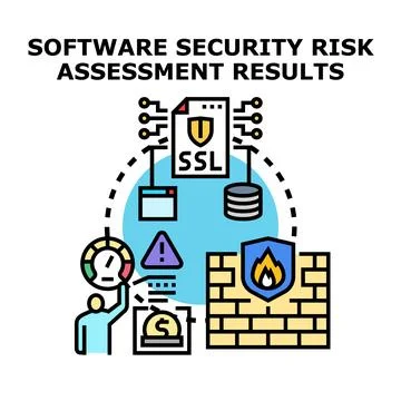 Software security risk assessment results concept illustration Stock Illustration