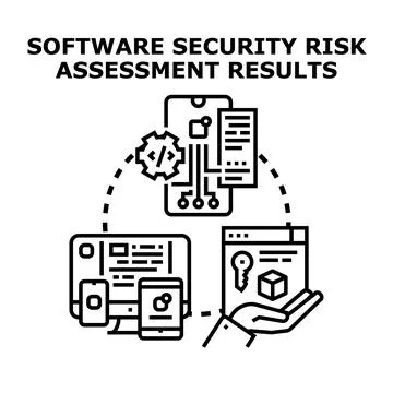 Software security risk assessment results concept 스톡 일러스트