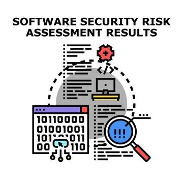Software security risk assessment results concept 库存插图