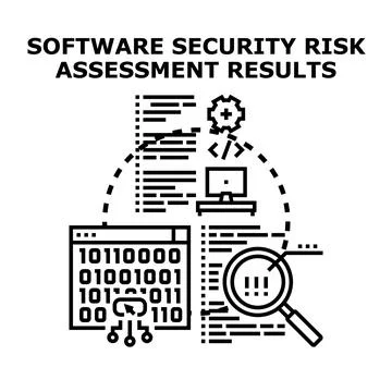 Software security risk assessment results concept Stock Illustration