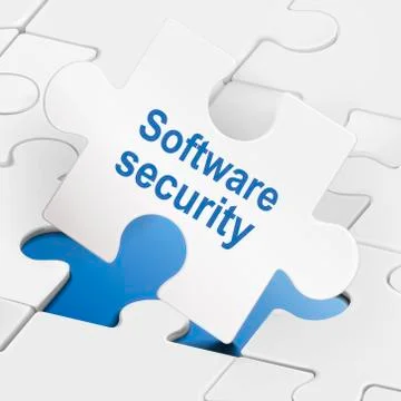 Software security on white puzzle pieces イラスト素材