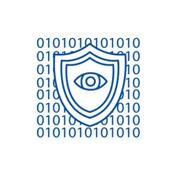 Software security,anti virus line icon concept. Software security,anti virus Illustrazione stock