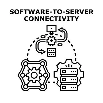Software to server connectivity it illustration concept イラスト素材