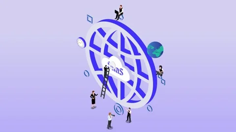 Software as service or on-demand 3d animation cartoon 스톡 동영상 282963483