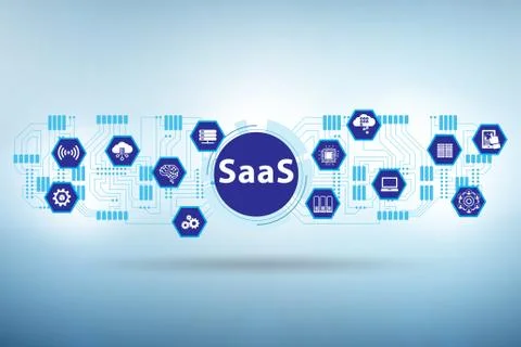 Software as a service - SaaS concept Ilustración de archivo