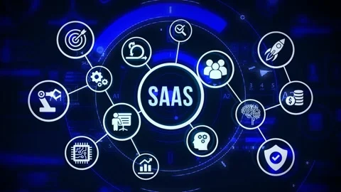 Software as a Service SaaS. Software concept. Business, modern technology, .. 스톡 동영상 309361122