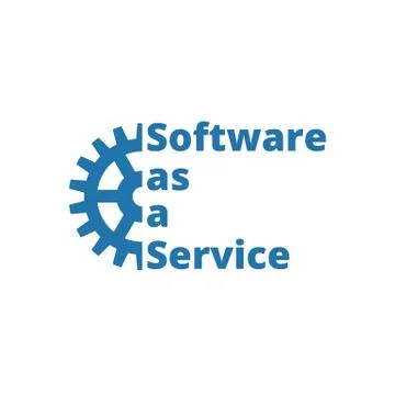 Software as a service. SaaS technology icon, logo. Packaged software Illustrazione stock