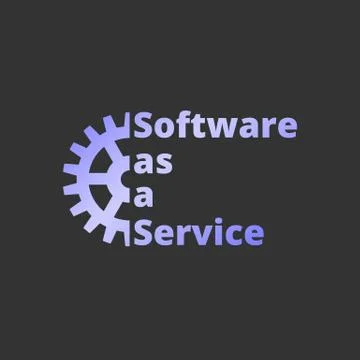 Software as a service. SaaS technology icon, logo. Packaged software Stock Illustration