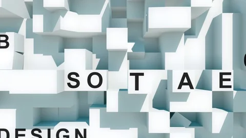 Software as a Service words animated with cubes Stock Footage 86716401