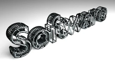 Software sign 3D illustration Illustrazione stock