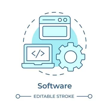 Software soft blue concept icon Illustrazione stock