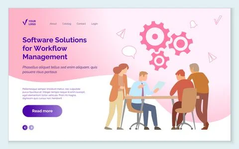 Software solutions for workflow management. Work planning, time managment Stock Illustration