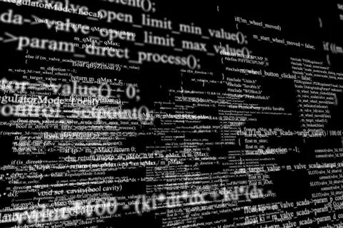 Software source code. Layers of program code 库存插图