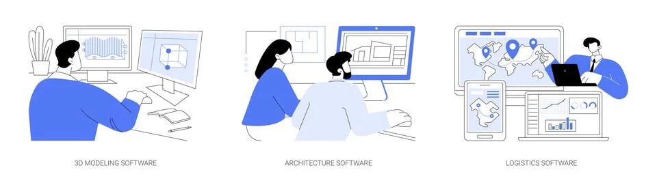 Software for specialists isolated cartoon vector illustrations se Stockillustratie
