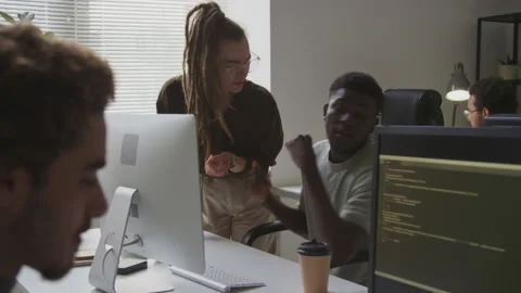 Software Specialists Working in Team in Office Stock Footage 255781288