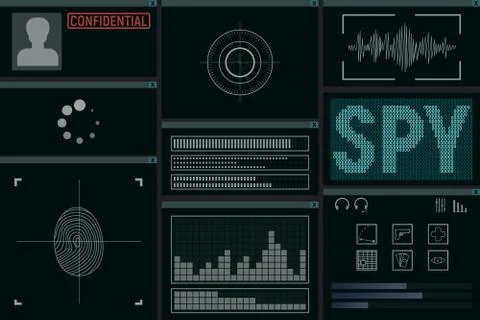 Software for the spy. 库存插图