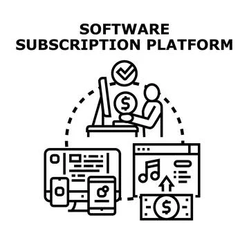 Software subscription platform for online services payment イラスト素材
