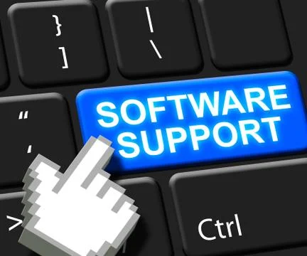 Software Support Key Shows Online Assistance 3d ILlustration Stock Illustration