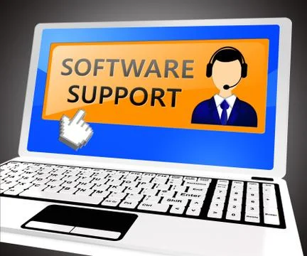 Software Support Shows Online Assistance 3d ILlustration Stock Illustration