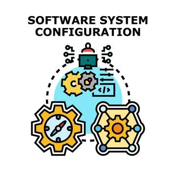 Software system configuring controlling management optimization concept イラスト素材