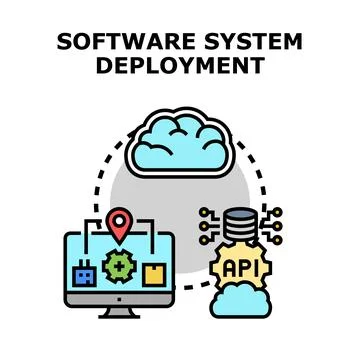 Software system deployment process for cloud development infrastructure イラスト素材