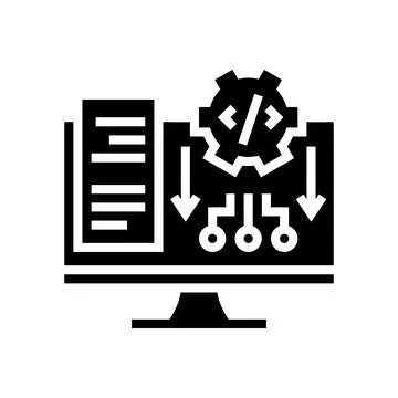 Software system glyph icon vector illustration Illustrazione stock