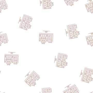 Software system glyph seamless pattern Stock Illustration
