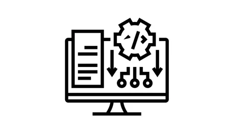 Software system line icon animation Stock Footage 157342240