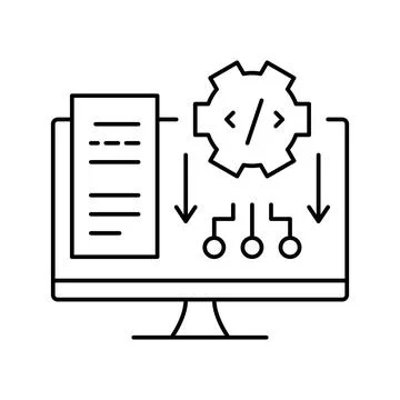 Software system line icon vector illustration Stock Illustration