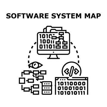 Software system map creating visualization developing architecture process イラスト素材
